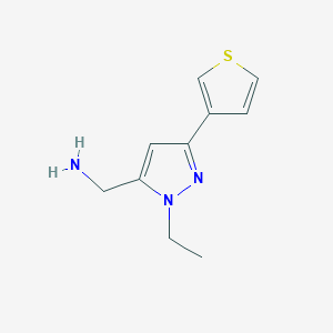molecular formula C10H13N3S B1481533 (1-乙基-3-(噻吩-3-基)-1H-吡唑-5-基)甲胺 CAS No. 2092516-77-1