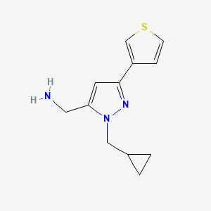 (1-(cyclopropylmethyl)-3-(thiophen-3-yl)-1H-pyrazol-5-yl)methanamine