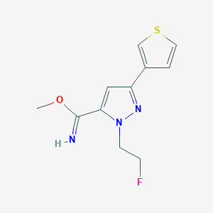 molecular formula C11H12FN3OS B1481536 methyl 1-(2-fluoroethyl)-3-(thiophen-3-yl)-1H-pyrazole-5-carbimidate CAS No. 2097959-42-5