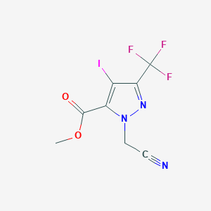 molecular formula C8H5F3IN3O2 B1481540 methyl 1-(cyanomethyl)-4-iodo-3-(trifluoromethyl)-1H-pyrazole-5-carboxylate CAS No. 2097983-87-2