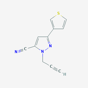 1-(prop-2-yn-1-yl)-3-(thiophen-3-yl)-1H-pyrazole-5-carbonitrile