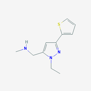 molecular formula C11H15N3S B1481547 1-(1-乙基-3-(噻吩-2-基)-1H-吡唑-5-基)-N-甲基甲胺 CAS No. 2098039-84-8