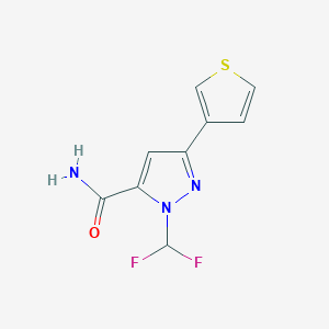 molecular formula C9H7F2N3OS B1481550 1-(difluoromethyl)-3-(thiophen-3-yl)-1H-pyrazole-5-carboxamide CAS No. 2097959-22-1