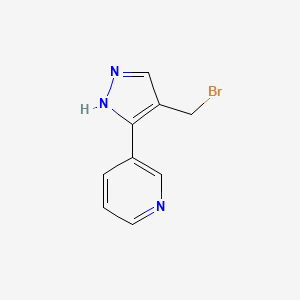 molecular formula C9H8BrN3 B1481551 3-(4-(bromomethyl)-1H-pyrazol-3-yl)pyridine CAS No. 2090609-36-0