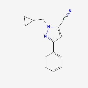 molecular formula C14H13N3 B1481553 1-(cyclopropylmethyl)-3-phenyl-1H-pyrazole-5-carbonitrile CAS No. 2098135-60-3