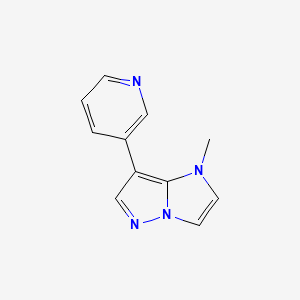 molecular formula C11H10N4 B1481554 1-methyl-7-(pyridin-3-yl)-1H-imidazo[1,2-b]pyrazole CAS No. 2098057-49-7
