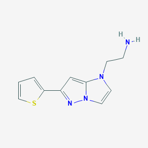 molecular formula C11H12N4S B1481557 2-(6-(thiophen-2-yl)-1H-imidazo[1,2-b]pyrazol-1-yl)ethan-1-amine CAS No. 2098030-68-1