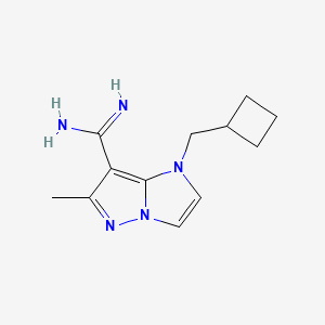 molecular formula C12H17N5 B1481559 1-(cyclobutylmethyl)-6-methyl-1H-imidazo[1,2-b]pyrazole-7-carboximidamide CAS No. 2098026-10-7