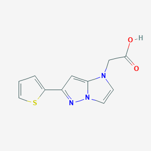molecular formula C11H9N3O2S B1481571 2-(6-(thiophen-2-yl)-1H-imidazo[1,2-b]pyrazol-1-yl)acetic acid CAS No. 2098055-72-0