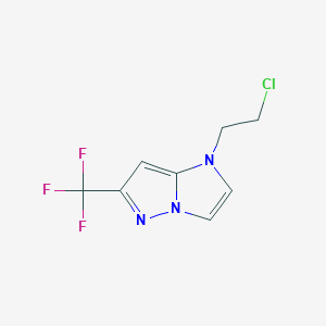 molecular formula C8H7ClF3N3 B1481576 1-(2-氯乙基)-6-(三氟甲基)-1H-咪唑并[1,2-b]吡唑 CAS No. 2090962-06-2