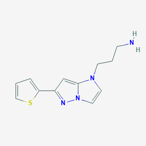 molecular formula C12H14N4S B1481577 3-(6-(thiophen-2-yl)-1H-imidazo[1,2-b]pyrazol-1-yl)propan-1-amine CAS No. 2097950-64-4
