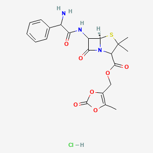 (5-methyl-2-oxo-1,3-dioxol-4-yl)methyl (5R)-6-[(2-amino-2-phenylacetyl)amino]-3,3-dimethyl-7-oxo-4-thia-1-azabicyclo[3.2.0]heptane-2-carboxylate;hydrochloride