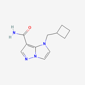 molecular formula C11H14N4O B1481593 1-(cyclobutylmethyl)-1H-imidazo[1,2-b]pyrazole-7-carboxamide CAS No. 2098092-53-4
