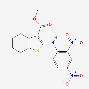 molecular formula C16H15N3O6S B14815941 Methyl 2-[(2,4-dinitrophenyl)amino]-4,5,6,7-tetrahydro-1-benzothiophene-3-carboxylate 