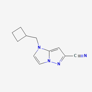molecular formula C11H12N4 B1481606 1-(环丁基甲基)-1H-咪唑并[1,2-b]吡唑-6-碳腈 CAS No. 2098012-06-5