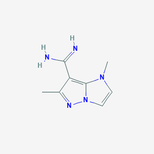 molecular formula C8H11N5 B1481610 1,6-dimethyl-1H-imidazo[1,2-b]pyrazole-7-carboximidamide CAS No. 2098140-10-2