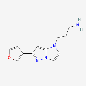 3-(6-(furan-3-yl)-1H-imidazo[1,2-b]pyrazol-1-yl)propan-1-amine