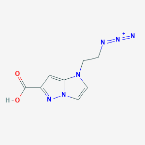 molecular formula C8H8N6O2 B1481617 Ácido 1-(2-azidoetil)-1H-imidazo[1,2-b]pirazol-6-carboxílico CAS No. 2098030-94-3