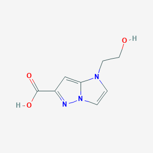 molecular formula C8H9N3O3 B1481618 1-(2-hydroxyethyl)-1H-imidazo[1,2-b]pyrazole-6-carboxylic acid CAS No. 2091654-68-9