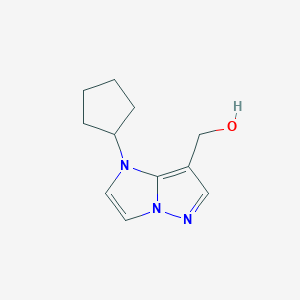 molecular formula C11H15N3O B1481623 (1-cyclopentyl-1H-imidazo[1,2-b]pyrazol-7-yl)methanol CAS No. 2098025-46-6