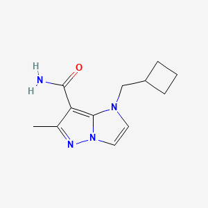 molecular formula C12H16N4O B1481629 1-(ciclobutilmetil)-6-metil-1H-imidazo[1,2-b]pirazol-7-carboxamida CAS No. 2097969-83-8