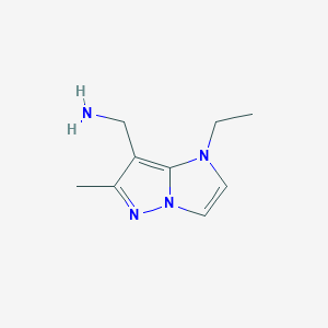 molecular formula C9H14N4 B1481643 (1-ethyl-6-methyl-1H-imidazo[1,2-b]pyrazol-7-yl)methanamine CAS No. 2092799-87-4