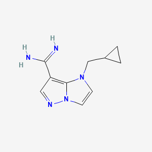 molecular formula C10H13N5 B1481663 1-(cyclopropylmethyl)-1H-imidazo[1,2-b]pyrazole-7-carboximidamide CAS No. 2098025-33-1