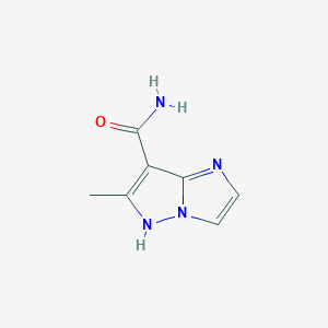molecular formula C7H8N4O B1481664 6-methyl-1H-imidazo[1,2-b]pyrazole-7-carboxamide CAS No. 2098025-89-7