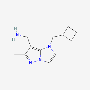 molecular formula C12H18N4 B1481665 (1-(cyclobutylmethyl)-6-methyl-1H-imidazo[1,2-b]pyrazol-7-yl)methanamine CAS No. 2097945-14-5