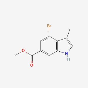 molecular formula C11H10BrNO2 B14816666 methyl 4-bromo-3-methyl-1H-indole-6-carboxylate 