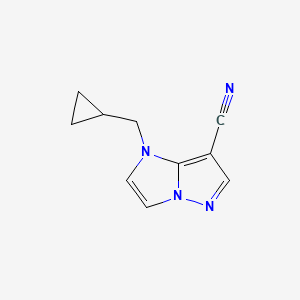 molecular formula C10H10N4 B1481674 1-(cyclopropylmethyl)-1H-imidazo[1,2-b]pyrazole-7-carbonitrile CAS No. 2097969-69-0