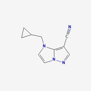 molecular formula C10H10N4 B1481674 1-(环丙基甲基)-1H-咪唑并[1,2-b]吡唑-7-腈 CAS No. 2097969-69-0