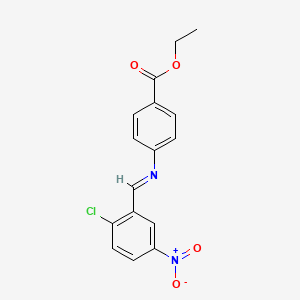 molecular formula C16H13ClN2O4 B14816760 ethyl 4-{[(E)-(2-chloro-5-nitrophenyl)methylidene]amino}benzoate 