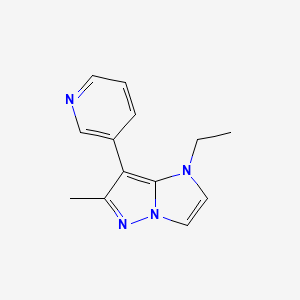 molecular formula C13H14N4 B1481680 1-éthyl-6-méthyl-7-(pyridin-3-yl)-1H-imidazo[1,2-b]pyrazole CAS No. 2098058-50-3