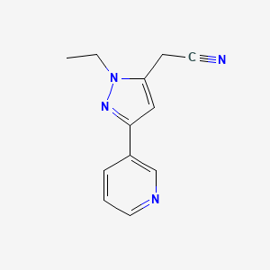 2-(1-ethyl-3-(pyridin-3-yl)-1H-pyrazol-5-yl)acetonitrile