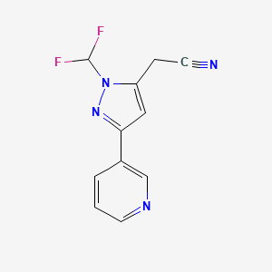 2-(1-(difluoromethyl)-3-(pyridin-3-yl)-1H-pyrazol-5-yl)acetonitrile