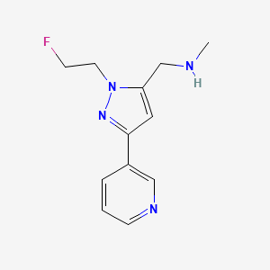 molecular formula C12H15FN4 B1481700 1-(1-(2-fluoroethyl)-3-(pyridin-3-yl)-1H-pyrazol-5-yl)-N-methylmethanamine CAS No. 2098050-85-0