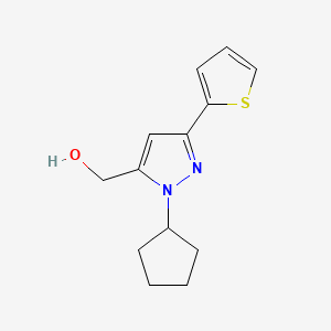 molecular formula C13H16N2OS B1481705 (1-cyclopentyl-3-(thiophen-2-yl)-1H-pyrazol-5-yl)methanol CAS No. 2098038-92-5