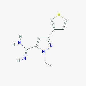 molecular formula C10H12N4S B1481706 1-乙基-3-(噻吩-3-基)-1H-吡唑-5-甲酰胺基胺 CAS No. 2097983-68-9