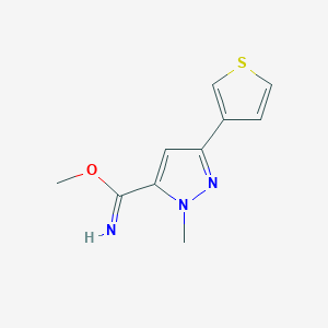molecular formula C10H11N3OS B1481707 methyl 1-methyl-3-(thiophen-3-yl)-1H-pyrazole-5-carbimidate CAS No. 2098070-43-8