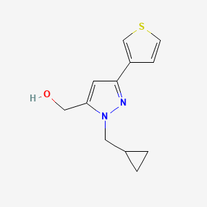 (1-(cyclopropylmethyl)-3-(thiophen-3-yl)-1H-pyrazol-5-yl)methanol