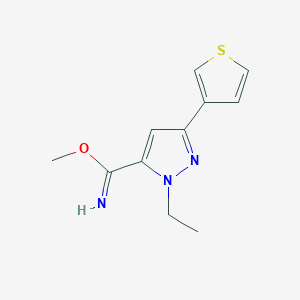 molecular formula C11H13N3OS B1481710 methyl 1-ethyl-3-(thiophen-3-yl)-1H-pyrazole-5-carbimidate CAS No. 2098041-40-6