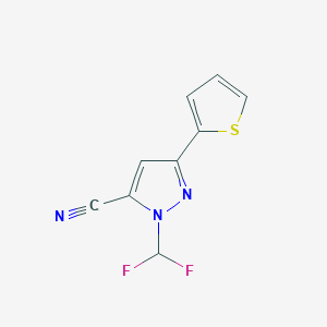 1-(difluoromethyl)-3-(thiophen-2-yl)-1H-pyrazole-5-carbonitrile