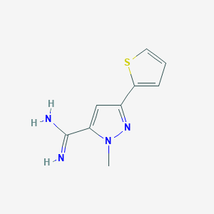 molecular formula C9H10N4S B1481714 1-methyl-3-(thiophen-2-yl)-1H-pyrazole-5-carboximidamide CAS No. 876338-68-0