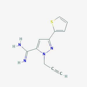 molecular formula C11H10N4S B1481716 1-(prop-2-yn-1-yl)-3-(thiophen-2-yl)-1H-pyrazole-5-carboximidamide CAS No. 2098039-14-4