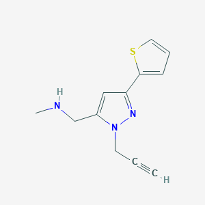 N-methyl-1-(1-(prop-2-yn-1-yl)-3-(thiophen-2-yl)-1H-pyrazol-5-yl)methanamine