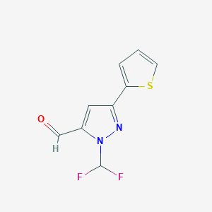 molecular formula C9H6F2N2OS B1481722 1-(difluoromethyl)-3-(thiophen-2-yl)-1H-pyrazole-5-carbaldehyde CAS No. 2092804-61-8