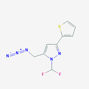 molecular formula C9H7F2N5S B1481724 5-(叠氮甲基)-1-(二氟甲基)-3-(噻吩-2-基)-1H-吡唑 CAS No. 2097983-63-4