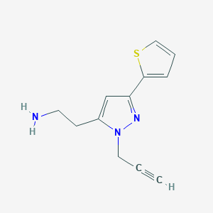 molecular formula C12H13N3S B1481725 2-(1-(prop-2-yn-1-yl)-3-(thiophen-2-yl)-1H-pyrazol-5-yl)ethan-1-amine CAS No. 2098131-65-6