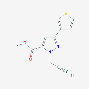 molecular formula C12H10N2O2S B1481726 methyl 1-(prop-2-yn-1-yl)-3-(thiophen-3-yl)-1H-pyrazole-5-carboxylate CAS No. 2098119-15-2
